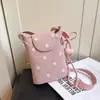 Bolsa Pequena de Bolinhas Transfronteiriça para Mulheres 2026 Novo Estilo Color-Blocking Bolsa Balde para Celular Moda Verão Casual Bolsa de Ombro Transversal