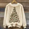 Ropa de Mujer Transfronteriza Sitio Independiente de Amazon Otoño e Invierno Navidad Sudadera Linda Sudadera de Franela Manga Larga para Mujer