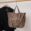 Bolso Popular de Comercio Exterior para Mujer Bolso Tote con Estampado de Leopardo Otoño e Invierno para Viaje al Trabajo Bandolera de Gran Capacidad de Ante Bolso de Hombro de Mano