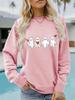 Suéter sudadera con estampado de fantasmas de dibujos animados de cuello redondo de manga larga informal para mujer de otoño e invierno transfronterizo de Europa y Estados Unidos al por mayor