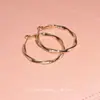 Truco para Adelgazar la Cara~Pendientes de Aro Retorcidos con Diamantes Brillantes Estilo Francés Simples Versátiles 2025 Nuevos Pendientes Versátiles de Nicho