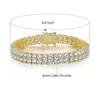 Pulseira de Tênis Transfronteiriça Simples e de Luxo Cheia de Diamantes, Pulseira de Aço Titânio com Zircônia, Pulseira de Joias Que Não Desbota para Homens e Mulheres