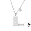 Moda INS nuevo collar para mujer colgante cuadrado tallado cadena para la clavícula chapado en acero inoxidable collar de oro real venta al por mayor