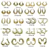 Pendientes de moda europeos y americanos pendientes de venta caliente pendientes de lujo ligero pendientes chapados en oro pendientes lisos que no se decoloran pendientes transfronterizos de oro