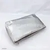 Bolsa de Cosméticos de Papel Dupont Gris Plateado, Bolsa de Cosméticos de Material Biodegradable, Bolsa de Cosméticos Personalizada, Bolsa Portátil para Artículos de Uso Diario