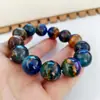 Pulsera de Ágata Resina Anti-Azul Partícula Grande Pulsera de Cuentas de Buda Estilo Antiguo Pulsera de Transmisión en Vivo Douyin Transfronteriza Joyería de Cadena de Cuentas Grandes