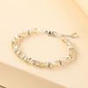 Pulsera de Cristal Sencilla y de Moda con Perlas para Mujer, Estilo Dulce y Elegante, Venta Directa de Fabricante Coreano, Cristal Artístico Retro de Pelo de Conejo