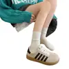 Zapatillas de Entrenamiento Alemanas de Cuero Suave para Mujer, Nuevo Estilo Primavera 2026, Punta Redonda con Cordones Versátiles Suela Suave Tenis Rojos, Zapatos Deportivos Casuales