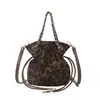 Bolso Cubo de Mano Popular con Estampado de Leopardo para Mujer de Este Año 2025 Otoño Nuevo Bolso Cruzado Casual de Cadena para Hombro