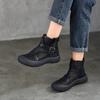 Zapatos Romanos Retro Casuales de Caña Alta para Mujer, Botines de Malla Transpirable, Sandalias de Verano de Cuero Genuino con Suela Gruesa para Mujer