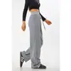 Pantalones deportivos casuales de mujer de cintura alta, estilo primavera, pantalones de chándal rectos holgados estilo americano con paneles laterales de empalme y diseño de pierna ancha