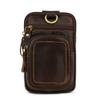 Bolsa de Cintura Popular Transfronteiriça, Bolsa Retro Masculina para Esportes ao Ar Livre, Bolsa Masculina Multifuncional de Couro Genuíno, Bolsa para Celular, Bolsa de Cintura