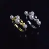 Anillo de Flor de Perlas Múltiples de Moda Exquisita Ajustable Anillo de Perla Nácar de Mar Profundo Diseño de Nicho Anillo Ajustable