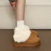 Botas de nieve peludas de invierno para mujer 2026 nuevas de suela gruesa antideslizantes forradas de felpa cálidas de felpa sin cordones de algodón