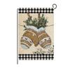 Bandera navideña de lino para jardín transfronteriza de Amazon, con estampado de árbol de Navidad y letras a cuadros, decorativa para patio al aire libre.