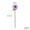 Flores artificiales de amapola anémona plateada realistas de alta gama para paisajismo, populares accesorios decorativos de jardín estilo Monet azul y morado