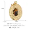 Colgante imitación ojo de tigre natural estilo Maillard cobre chapado oro real vintage corazón gota de agua morado accesorios para collar DIY