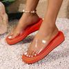 Sandalias de Plataforma de Suela Gruesa para Mujer 2025 Nueva Moda de Primavera y Verano para Exterior Tacones de Cuña y Sandalias y Pantuflas de Tiras Transparentes