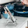 Soporte para teléfono móvil transparente de acrílico transfronterizo, doblado en caliente perezoso, integrado, conveniente, soporte de escritorio multifunción, pequeño mostrador de tarjetas, pantalla