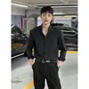 Camisa Casual de Otoño para Hombre con Estilo Maduro, Nueva Camisa China de Manga Larga, Versátil Camisa Blanca Formal de Alta Calidad