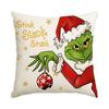 Funda de Almohada Navideña Transfronteriza de Comercio Exterior Grinch Divertida Almohada Cuatro Piezas Sofá Decoración del Hogar Cojín Personalización