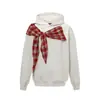 Sudadera con capucha a cuadros tipo lazo informal americana para hombre, nuevo diseño 2025, estilo holgado y relajado, sudadera de pareja
