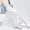 Falda blanca de tiro real para mujer, falda larga tipo pastel, primavera 2024, cintura alta, adelgazante, combinable, elegante, línea A, larga.