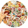 50 Hojas Estilo Pintura Comida Japonesa Pegatinas de Garabatos Decoración para Cuaderno Teléfono Maleta DIY Impermeable Venta al por Mayor Transfronteriza