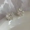 Pendientes Geométricos de Plata de Ley S925 con Aguja de Plata Crema de Nieve Girasol Plateado para Mujer 2026 Nuevos Pendientes Únicos de Lote Pequeño Joyería de Oreja Única