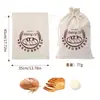 En stock Tela de Algodón Bolsa de Pan con Cordón Reutilizable Bolsa de Pan con Cordón Empaque de Masa Plana Bolsa de Paquete de Algodón y Lino