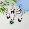 Chaveiro Pingente Panda de Desenho Animado em Acrílico Pequeno Presente Pingente Decorativo Estudante 2D Fofo Acessórios para Chaveiro