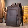 Mochila de couro retro Crazy Horse mochila de couro masculino de grande capacidade Bolsa masculina retrô primeira camada de couro de vaca
