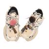 Zapatos de Bolas de Pelo Estilo Fengejia Otoño e Invierno con Borlas Florales, Hebillas para Cordones con Estampado de Leopardo y Perlas, Accesorios, Hebillas Decorativas de Piel de Visón Sintético