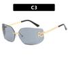 Gafas de Sol sin Montura Estilo Europeo y Americano, Protección UV, Gafas de Sol, Gafas para Conducir, Gafas de Sol Trendy Estilo Retro Callejero