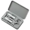Set de Cortauñas de Acero Inoxidable para el Hogar de Cinco Piezas Portátil Herramientas de Manicura Pedicura Caja de Regalo Limpiador de Oídos
