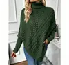 Amazon en stock nueva colección otoño/invierno 2026: suéter de punto trenzado con mangas murciélago, estilo europeo y americano, tejido tipo capa de cuello alto redondo