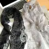 Bufanda Fina y Fresca de Encaje Bordado Retro Elegante para Mujer Estilo Coreano para Primavera y Verano, Bufanda Versátil de Gasa de Color Sólido al por Mayor