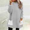 Nueva sudadera con capucha y bolsillo de felpa para mujer, manga larga, con bloques de color, estación independiente de Amazon europea y americana, transfronteriza