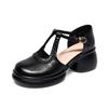 Sandalias de Suela Gruesa para Mujer 2025 Nicho Estilo de Diseñador Elegante Recorte Hebilla T Sandalias Plataforma Impermeable Tacón de Plataforma Zapatos de Mujer