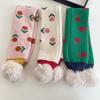 Bufanda para Bebé Otoño e Invierno Bufanda para Niños Linda Tejida Jacquard Bola de Piel Cuello Cálido Grueso para Niños y Niñas