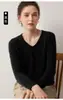 Nuevo Suéter de Punto Grueso de Cachemir 100% Puro sin Costuras de una Sola Pieza con Cuello en V en Forma de Corazón para Mujer, Jersey de Punto Holgado, Capa Base