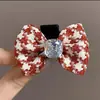 Pinza de pelo estilo Chanel pata de gallo cuadros blanco y negro flequillo pinza pequeña parte trasera de la cabeza pinza de tiburón pinza para coleta alta accesorios para el cabello