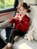 Ropa de Otoño para Niñas Transfronteriza Suéter con Cuello Marino Conjunto de Pantalones Negros de Microcampana Nuevo Conjunto de Dos Piezas Campus 2026 Ropa Infantil de Moda
