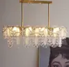 Nuevo Candelabro de Lujo Ligero Estilo Francés para Sala de Estar, Minimalista Postmoderno Estilo Italiano de Cristal Retro de Gama Alta para Dormitorio y Comedor