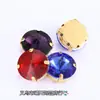 Fondo Dorado satélite cristal garra taladro cristal redondo mano costura taladro DIY vestido accesorios de boda material accesorios para el cabello