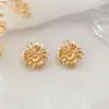 Palacio retro barroco flor de crisantemo broche broche medieval 925 plata pin aretes nuevo venta al por mayor