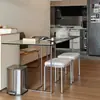 Mesa de comedor de cristal pequeña y sillas para uso doméstico, escritorio y silla de oficina de diseño de lujo ligero italiano minimalista de alta gama para dormitorio