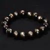 Pulsera de Obsidiana Dorada Natural Jingde Jewelry Círculo Único Simple Pulsera de Piedra Natural para Hombres Venta al por Mayor en Stock para Vendedores Ambulantes