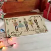 Tapetes de Chão de Natal Transfronteiriços Papai Noel Boneco de Neve Veludo de Cristal Tapete Estampado Cozinha Tapetes Antiderrapantes Tapetes Absorventes