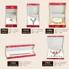Caja de joyería estilo chino de flor de ciruelo, caja de embalaje de joyería con etiqueta dorada, caja para pulseras, caja para anillos, caja para colgantes, caja de almacenamiento para joyería de cadena larga